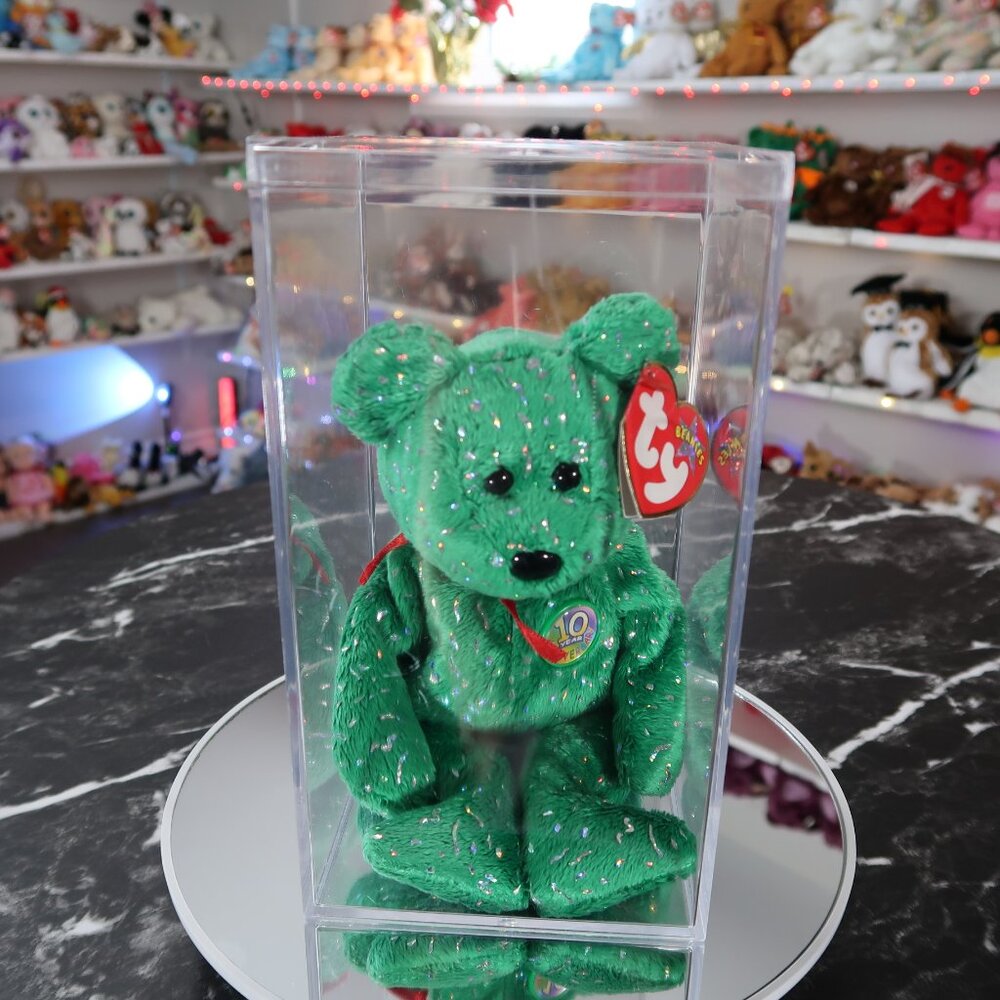 TY Beanie Baby - Decade Bear (Green) | MWMT New Mint Tags | Retired | Rare